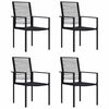 vidaXL Krzesła ogrodowe, 4 szt., rattan PVC, czarne