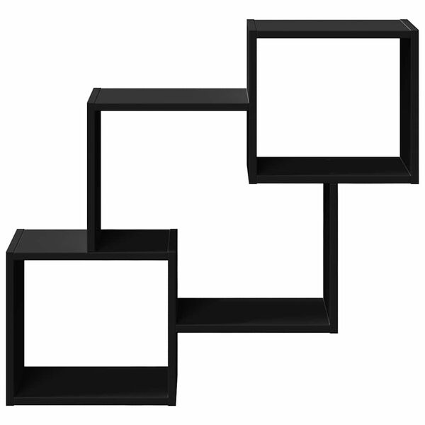 vidaXL Półka ścienna, 78x18x71 cm, czarna, materiał drewnopochodny