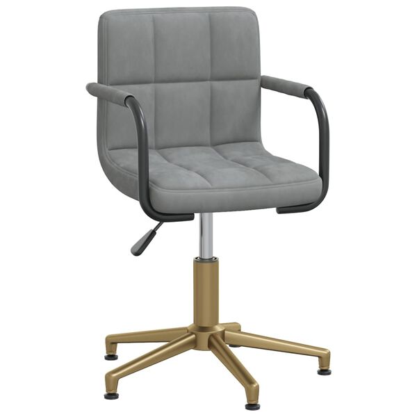 vidaXL Obrotowe krzesła stołowe, 4 szt., jasnoszare, obite aksamitem