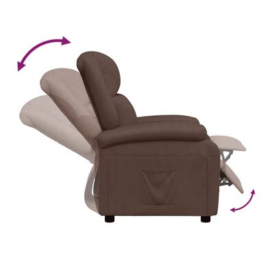 vidaXL Fotel rozkładany, brązowy, sztuczna skóra