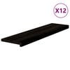 vidaXL Stopnie schodowe 12 szt. brązowoczarne 100x30x2 cm lite drewno dębowe