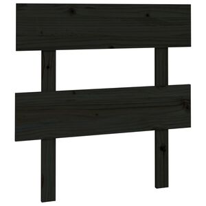 vidaXL Wezgłowie ł&oacute;żka, czarne, 103,5x3x81 cm, lite drewno sosnowe