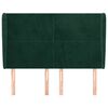 vidaXL Zagł&oacute;wek uszak, ciemnozielony, 147x23x118/128 cm, aksamit