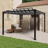 vidaXL Altana z żaluzjowym dachem 3x3 m, antracyt, tkanina i aluminium