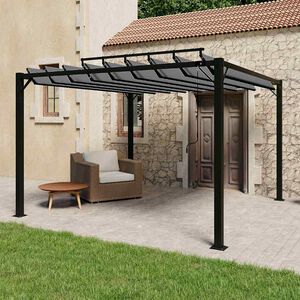 vidaXL Altana z żaluzjowym dachem 3x3 m, antracyt, tkanina i aluminium