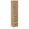 vidaXL Highboard Dąb rzemieślniczy 34,5 x 34 x 90 cm