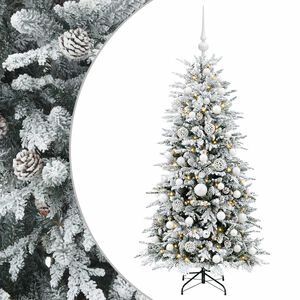 vidaXL Sztuczna choinka z bombką 120 cm 150 LED Ciepła biel PE i PVC