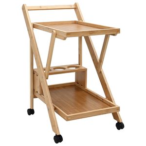 vidaXL W&oacute;zek kuchenny z k&oacute;łkami Jasny Brąz 65 x 40,5 x 76,5 cm Bambus