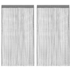 vidaXL Zasłony sznurkowe 2 szt. Antracyt 140x250 cm