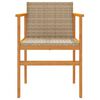 vidaXL Krzesła ogrodowe, 2 szt., beżowe, polirattan i drewno