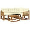 vidaXL Zestaw sof na zewnątrz z poduszką 5 pcs Naturalny i Kremowy