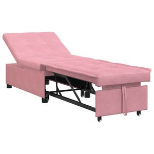 vidaXL Sofa Bed R&oacute;żowy 194 x 67 x 82 cm Aksamit