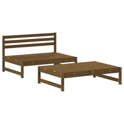 vidaXL 2-cz. zestaw wypoczynkowy do ogrodu, poduszki, miodowy, drewno