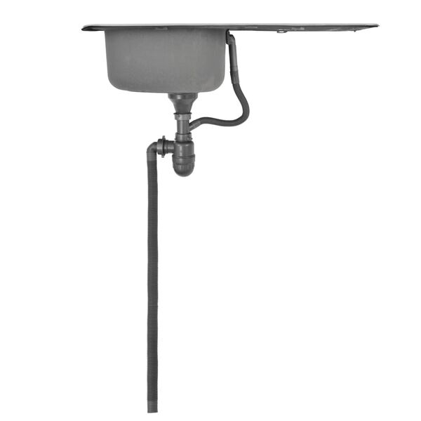 vidaXL Zlew kuchenny, stal nierdzewna, odpływ i syfon