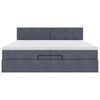 vidaXL Rama ł&oacute;żka otomana z materacami, szara, 200x200 cm, aksamit