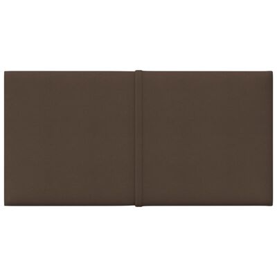 vidaXL Panele ścienne, 12 szt., brązowe, 30x15 cm, tkanina, 0,54 m²