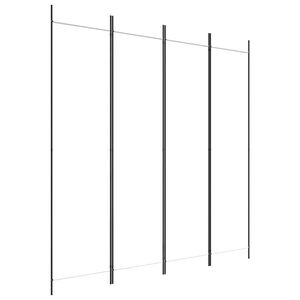 vidaXL Parawan 4-panelowy, biały, 200x200 cm, tkanina