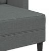 vidaXL Sofa 2-osobowa z szezlongiem w kształcie litery L, ciemnoszara, 125 cm, tkanina