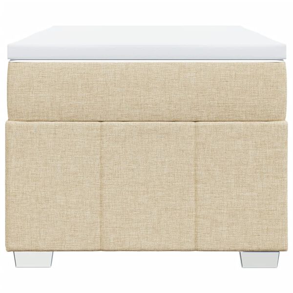 vidaXL Ł&oacute;żko kontynentalne z materacem, kremowe, tkanina, 90x200 cm