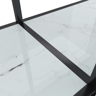 vidaXL Stolik konsolowy, biały, 140x35x75,5 cm, szkło hartowane