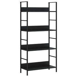 vidaXL Regał z 4 p&oacute;łkami, czarny, 60x27,6x124,5 cm