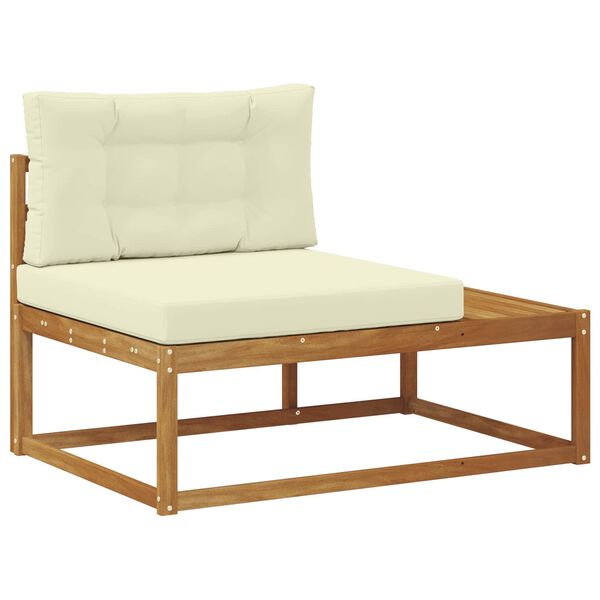 vidaXL Zestaw sof na zewnątrz z poduszką 2 Sztuka Naturalny i Kremowy