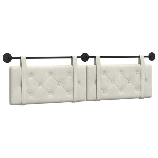 vidaXL Wisząca Głowa Kremowy 190 x 55 x 5 cm Aksamit