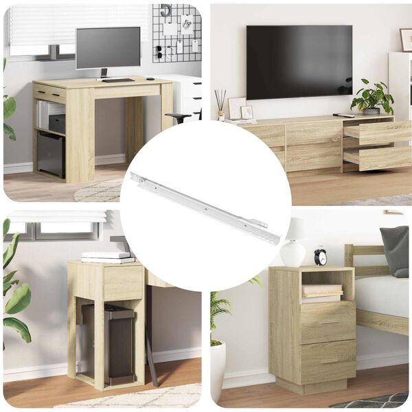 vidaXL Prowadnica szuflady 12 pcs Biały 400 mm Stal