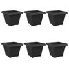 vidaXL Kwadratowa doniczka na kwiaty 6 pcs Czarny 43 x 43 x 33,5 cm