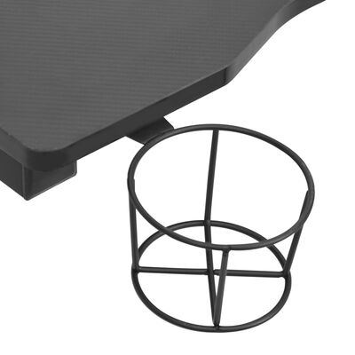 vidaXL Biurko z LED i nogami w kształcie Y, czarne, 110x60x75 cm