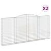 vidaXL Kosze gabionowe, 2 szt, 400x30x180/200 cm, galwanizowane żelazo