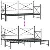 vidaXL Ł&oacute;żko dzienne z wysuwanym pojemnikiem bez materaca czarne stal