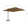 vidaXL Parasol wiszący z aluminiowym słupkiem, 300x300 cm, taupe
