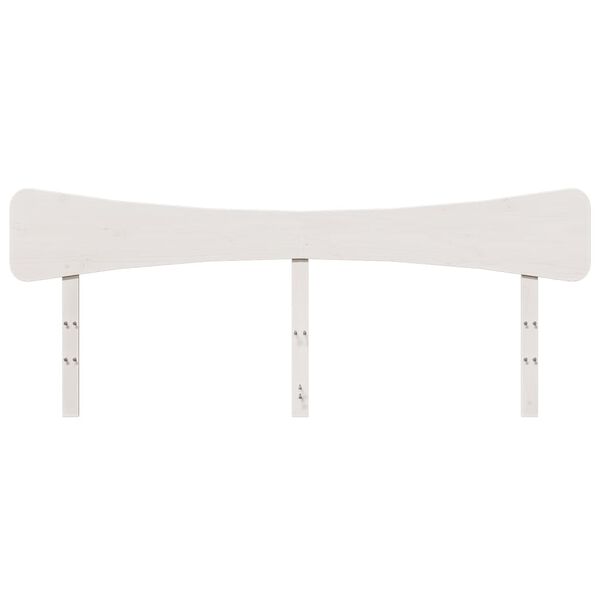 vidaXL Wezgłowie do ł&oacute;żka, białe, 200 cm, lite drewno sosnowe