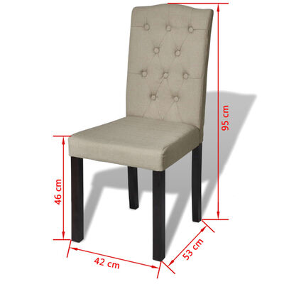 vidaXL Krzesła stołowe, 4 szt., camel, tkanina