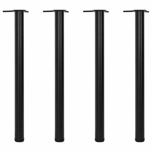 vidaXL 4 Nogi do stołu z regulacją wysokości Czarne 870 mm