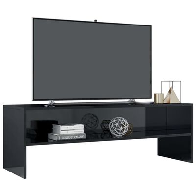 vidaXL Szafka TV, czarna, wysoki połysk, 120x40x40 cm