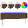 vidaXL Zagł&oacute;wek do ł&oacute;żka z LED, ciemnobrązowy, 163x16x78/88cm, tkanina