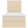 vidaXL Ł&oacute;żko z miejscem na przechowywanie i LED Kremowy 100 x 200 cm