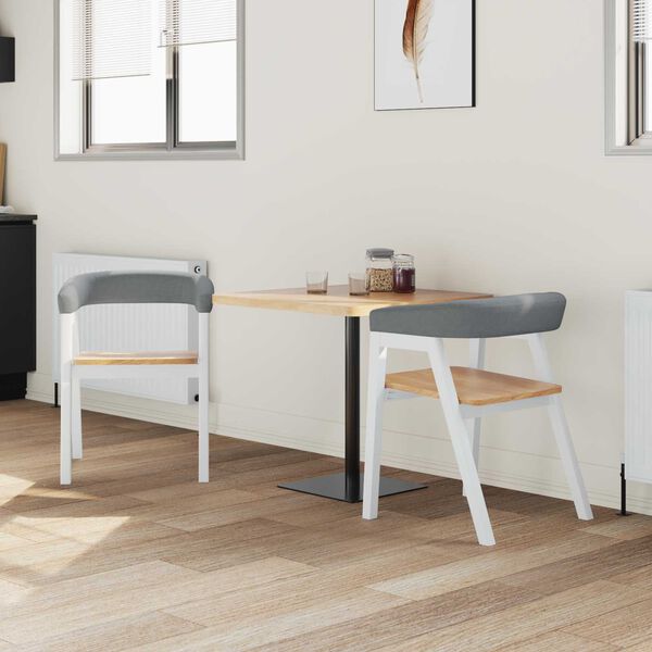 vidaXL Krzesła jadalne 2 pcs Biały 54 x 57 x 73 cm Lite drewno gumowe