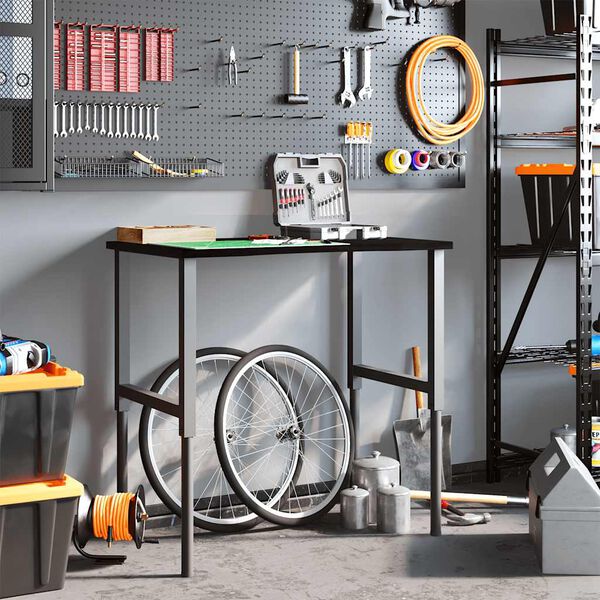 vidaXL Stolik roboczy, ciemny brąz, 100x60x(71,5-98) cm, drewno dębowe