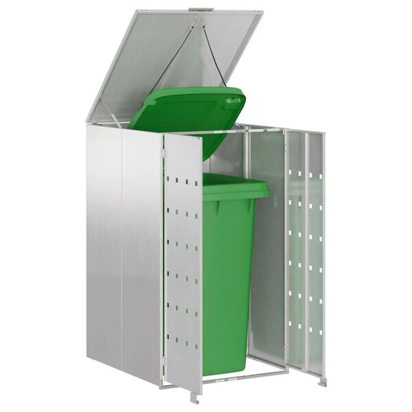 vidaXL Przechowywanie kosza na kółkach z gazową pokrywą do podnoszenia dla kosza 240L