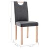 vidaXL Krzesła stołowe, 2 szt., szare, sztuczna sk&oacute;ra zamszowa