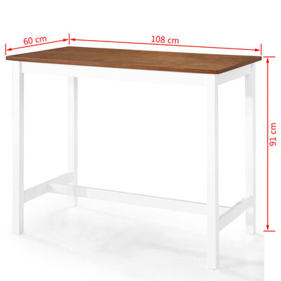 vidaXL Stół barowy i taborety z litego drewna, 5 elementów