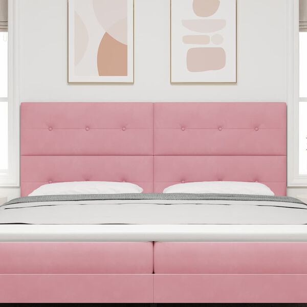 vidaXL Wezgłowie LED Ze LED Lights R&oacute;żowy 200 cm Poliester