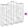 vidaXL Kosze gabionowe, 9 szt. 200x30x160/180 cm, galwanizowane żelazo