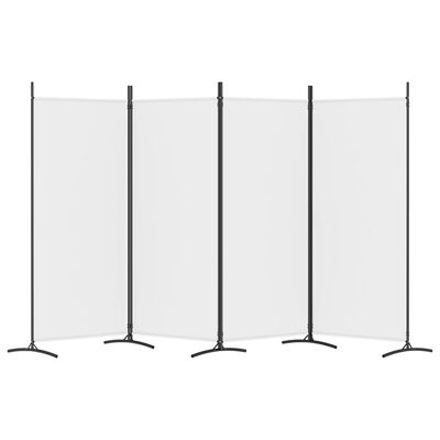 vidaXL Parawan 4-panelowy, biały, 346x180 cm, tkanina
