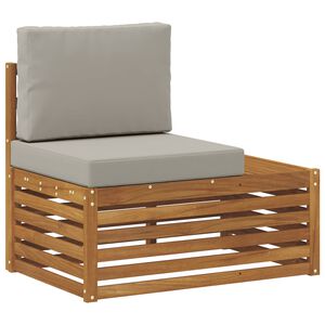 vidaXL Sofa końcowa na zewnątrz z poduszką Naturalny 91 x 63 x 73 cm