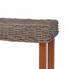 vidaXL Ławka, 110 cm, naturalny kolor, rattan kubu i lite drewno mahoniowe