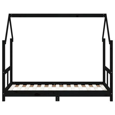 vidaXL Rama łóżka dziecięcego, czarna, 80x160 cm, drewno sosnowe